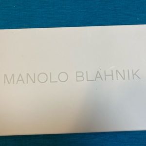 NIB Manolo Blahnik Black Suede Block Heel